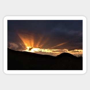 Sunset Sun Beams Golden Clouds Sticker